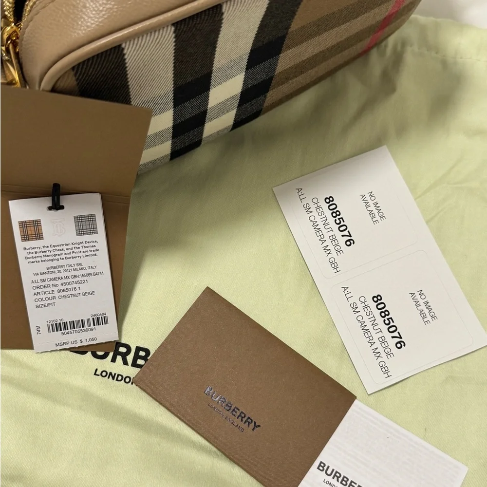Burberry Beige Check Crossbody  Bag - Picture 8 of 11